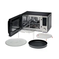 Kenwood Microwave 30l Digital 5 Power Levels with Airfryer 1000w Mwa30.000bk - 95 Mins Timer Defrost Settings Glass Turntable 31.5Cm Pull Handle Door