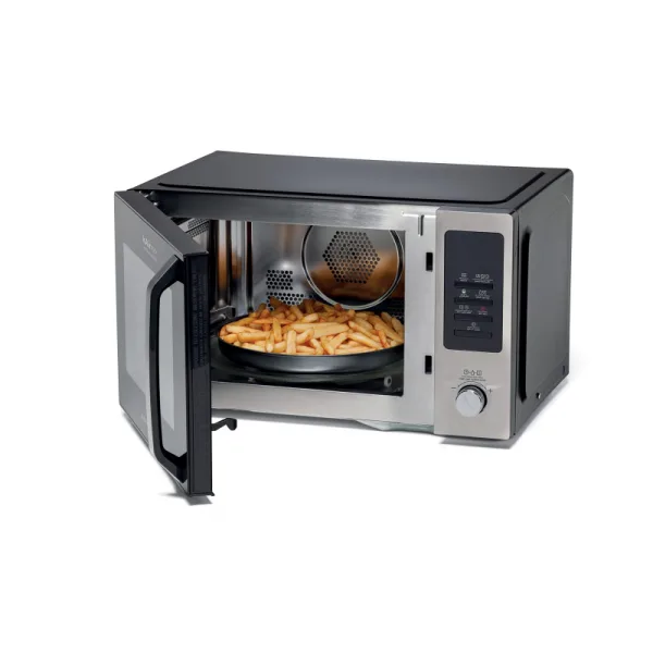 Kenwood Microwave 30l Digital 5 Power Levels with Airfryer 1000w Mwa30.000bk - 95 Mins Timer Defrost Settings Glass Turntable 31.5Cm Pull Handle Door