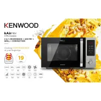 Kenwood Microwave 30l Digital 5 Power Levels with Airfryer 1000w Mwa30.000bk - 95 Mins Timer Defrost Settings Glass Turntable 31.5Cm Pull Handle Door