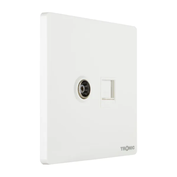 Tronic Glossy White - TV and Data Socket