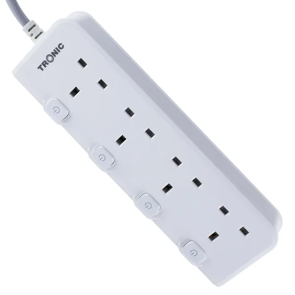 Tronic 4-Way Extension Socket with Individual Switches - 10A, 2500W