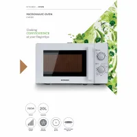 Kenwood Microwave 20l Manual 5 Power Levels 700w Mwm20.000wh - 35 Mins Timer Defrost Settings Glass Turntable 25.5Cm Pull Handle Door
