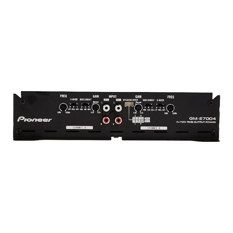 Pioneer Car Amplifier, 4 Channel Bridgeable Amplifier with Bass Boost, Steel Look, High Quality Components, Flexible Sound Tuning GM-E7004