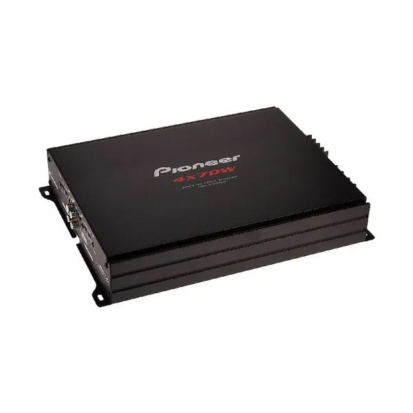 Pioneer Car Amplifier, 4 Channel Bridgeable Amplifier with Bass Boost, Steel Look, High Quality Components, Flexible Sound Tuning GM-E7004