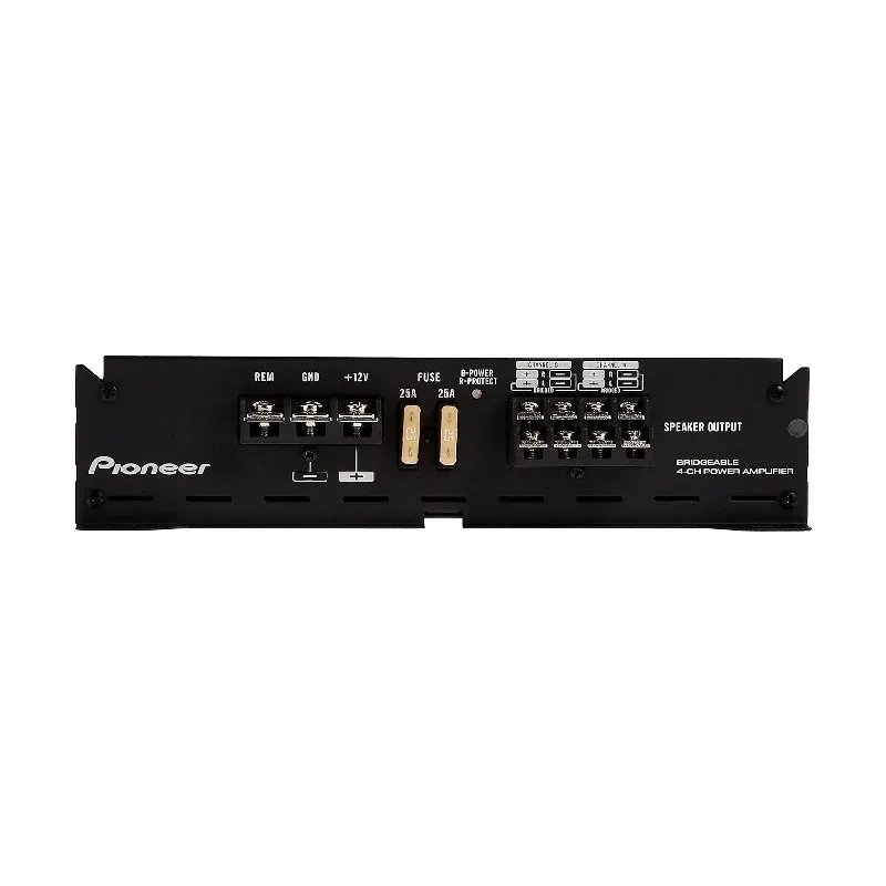 Pioneer Car Amplifier, 4 Channel Bridgeable Amplifier with Bass Boost, Steel Look, High Quality Components, Flexible Sound Tuning GM-E7004