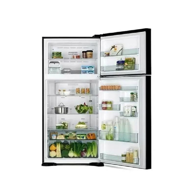 Hitachi Refrigerator 450L, 2 Door Refrigerator, Inverter Technology for Power Saving, Dual Fan Cooling, Nano Titanium Filter, Stabilizer Free, Tempered Glass Shelves, Long Cool Keeper HRTN7489DFBBKET
