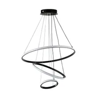 Tronic Modern LED Chandelier with Black and White Spiral Rings 75 Watt