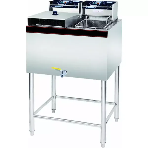 Commercial Electric Fryer 28L Vertical Deep Fryer, 8kW High-Power Single Tank Double Basket Floor Model Fryer HEF-84