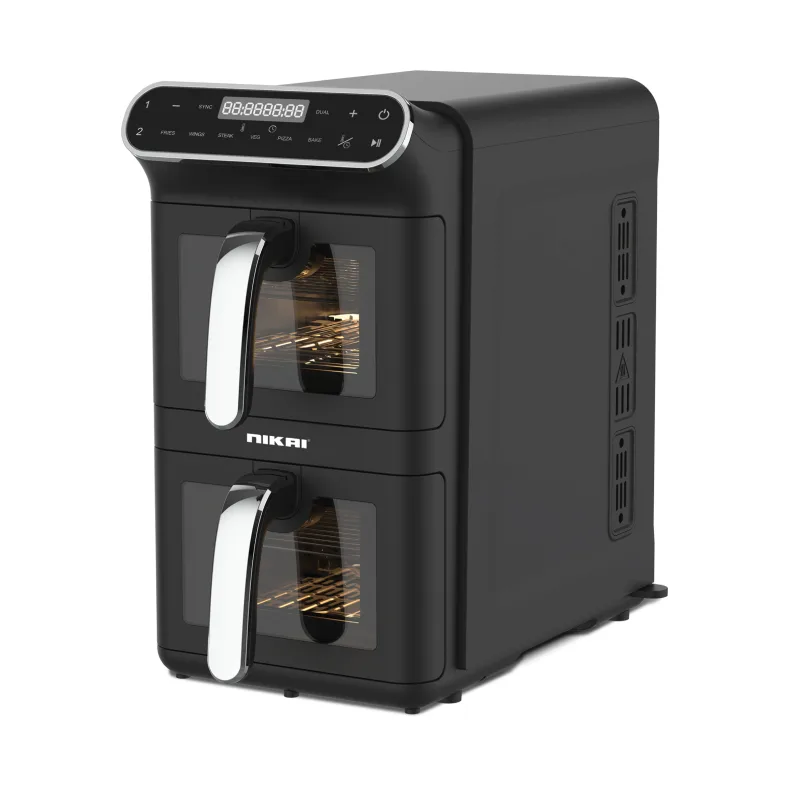 Nikai Airfryer 11L Digital Double Decker 2460W NAF1188DX Digital Touch Screen Transparent Viewing Window Preset Cooking Menus