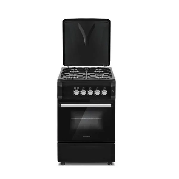Westpoint Cooker 50x55cm, 4 Gas Burners, Gas Oven with Grill, Interior Light, Full Ignition System, Black Finish WCER5540GGIN