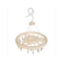 Nadstar Cloth Hanger Drying Clip Round Small Laundry Drying Rack Clothes Hanger with Clips LX-567