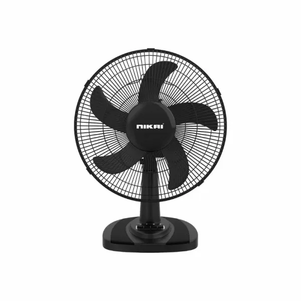 Nikai Table Fan 12 Inch 30W, 5-Blade, 3-Speed, Oscillation Tilt, Control Quiet, Energy Efficient, Black NTF1206RC