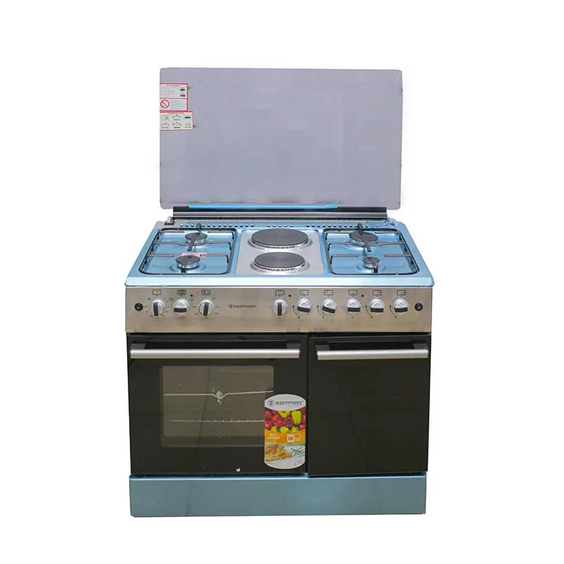 Westpoint Cooker 90x60, 4 Gas Burners, 2 Electric Plate, Electric Oven + Gas Compartment Inox WCER9642E8XBO