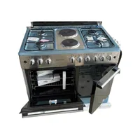 Westpoint Cooker 90x60, 4 Gas Burners, 2 Electric Plate, Electric Oven + Gas Compartment Inox WCER9642E8XBO