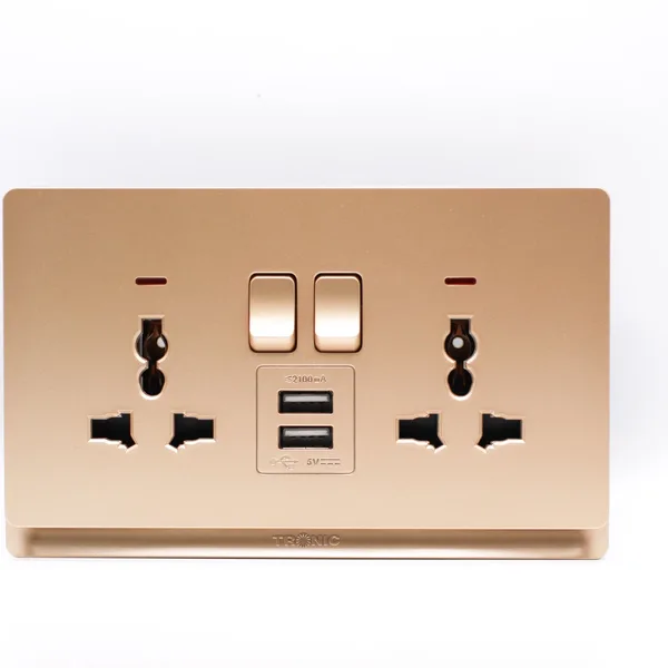 Tronic Universal Twin Socket with USB