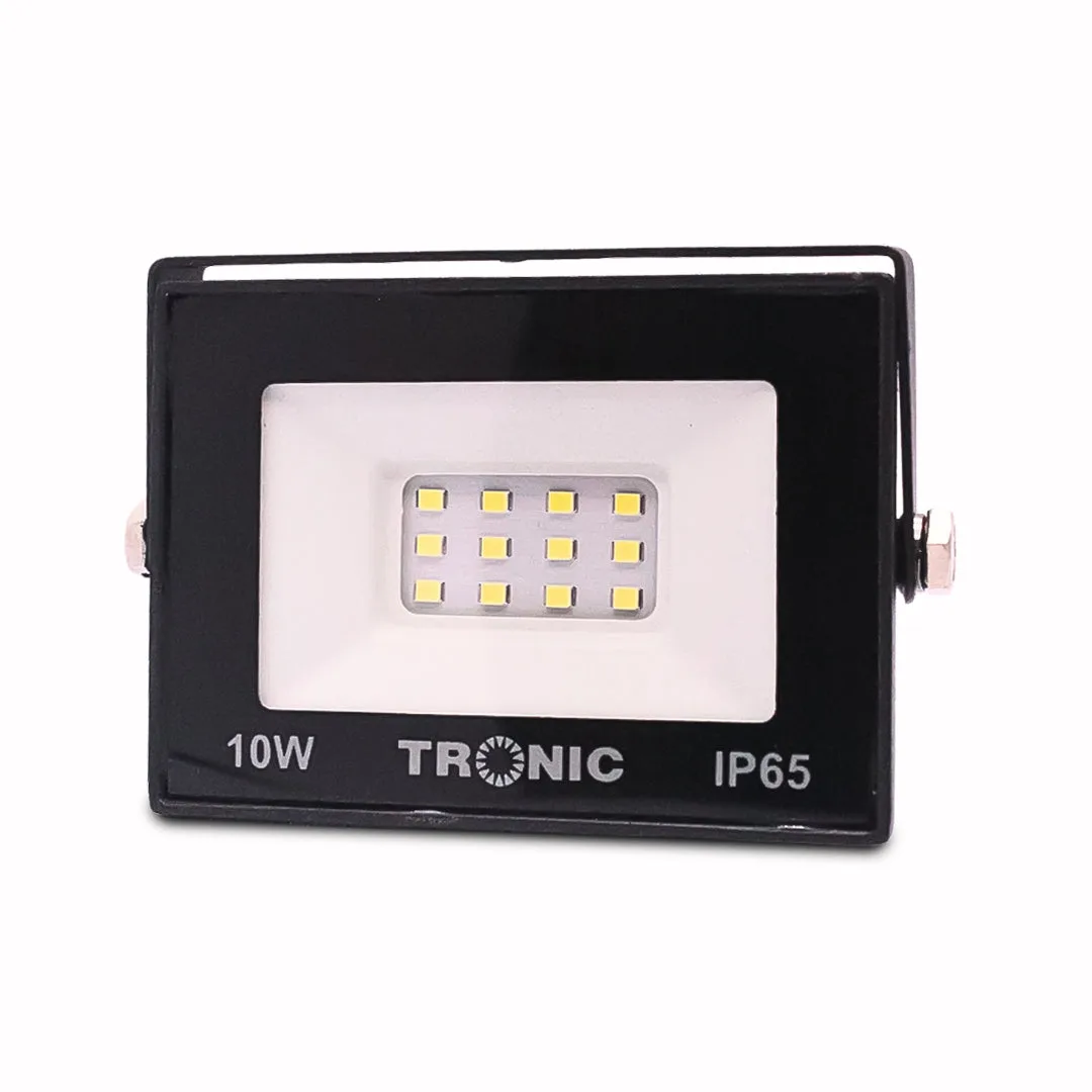Tronic 10W Slim LED Flood Light - Black Body, Daylight