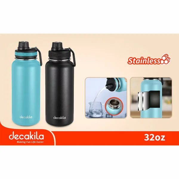 Decakila Vacuum Bottle 900ml x 2 Bottle BPA Free Water Bottle Reusable Insulated Stainless Steel Kmtt027b