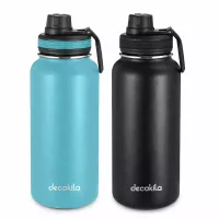 Decakila Vacuum Bottle 900ml x 2 Bottle BPA Free Water Bottle Reusable Insulated Stainless Steel Kmtt027b