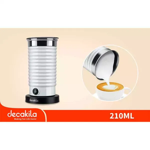 Decakila Milk Frother Electric 210ml 2 Mins Cold Frothing Time 550w Kecf015w 80ml frothing capacity and 210ml heating capacity 1 button easy to start