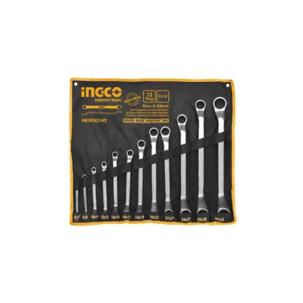 Ingco Offset Ring Spanner Set Pack of 12 HKSPA3142