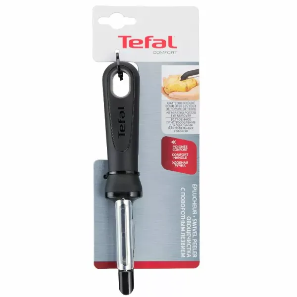 Tefal Comfort Swivel Vegetable Peeler Integrated Potato Eye Removal Comfort Handle Ergonomic Design K1298114