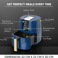 Nikai Airfryer 4l Digital 1250w Naf588d Precision Temperature Control, 7 Preset Cooking Programs, 360-Degree Air Circulation, One-Touch Operation