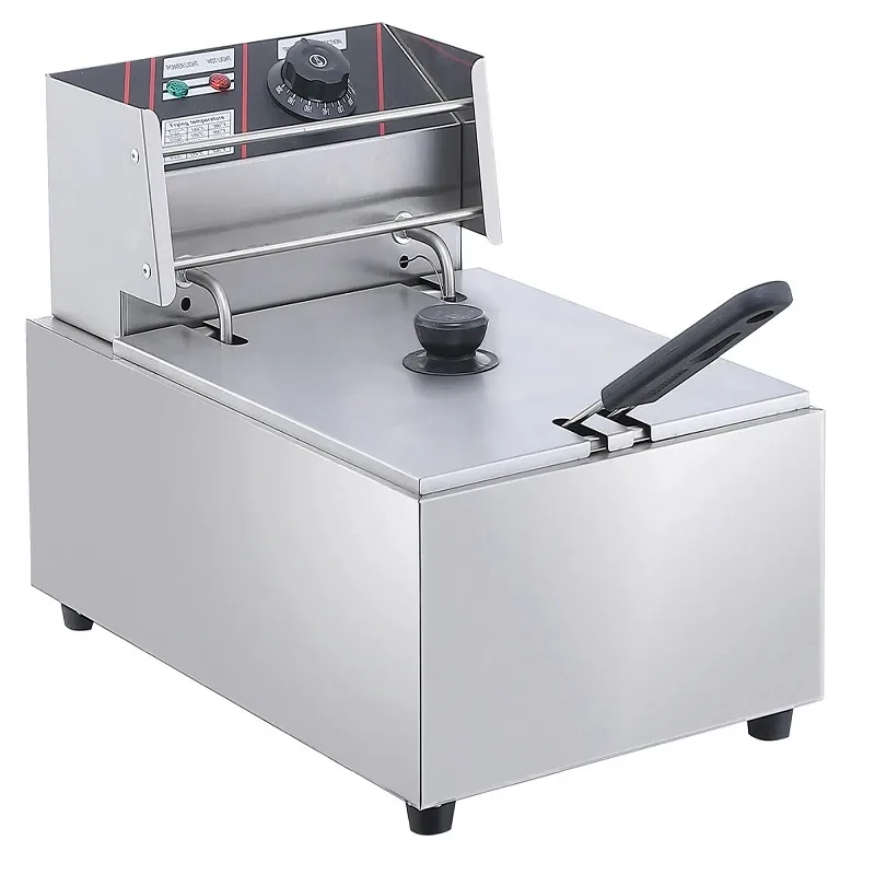 Commercial Electric Fryer 6L Countertop, 2.5kW Compact Single Tank Deep Fryer, Professional Stainless Steel Fryer WG-81