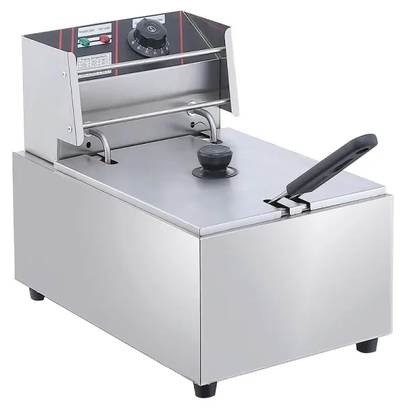 Commercial Electric Fryer 6L Countertop, 2.5kW Compact Single Tank Deep Fryer, Professional Stainless Steel Fryer WG-81