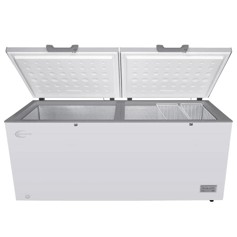 Silverdome Double Door Chest Freezer 708L with Cool Pack, 3 Storage Baskets, Electronic Control, LED Light & Lock and Key CFM 750
