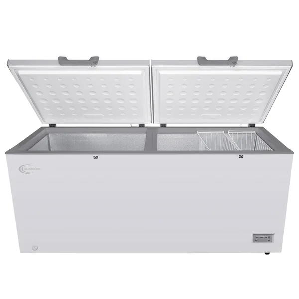 Silverdome Double Door Chest Freezer 708L with Cool Pack, 3 Storage Baskets, Electronic Control, LED Light & Lock and Key CFM 750