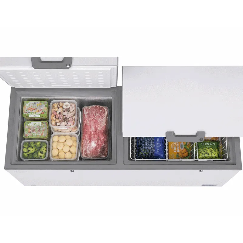 Silverdome Double Door Chest Freezer 708L with Cool Pack, 3 Storage Baskets, Electronic Control, LED Light & Lock and Key CFM 750