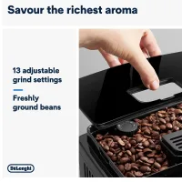 Delonghi Magnifica Start Bean-to-Cup Coffee Machine, Adjustable Grinder, 15-Bar Pressure, Black ECAM12.121.B