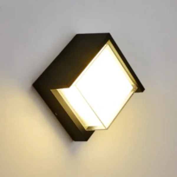Tronic Black LED Wall Light Square