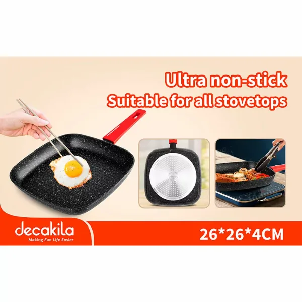 Decakila Grill Pan 26cm Nonstick Aluminium Coating Forged Kmep016b