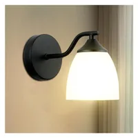 Tronic Modern Matte Black Wall Sconce With Frosted Glass Shade Indoor Lighting