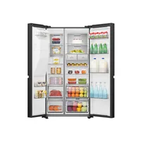 Hisense Refrigerator 601L Side By Side Door, Water & Ice Dispenser, Black Stainless Steel H780SB-IDL