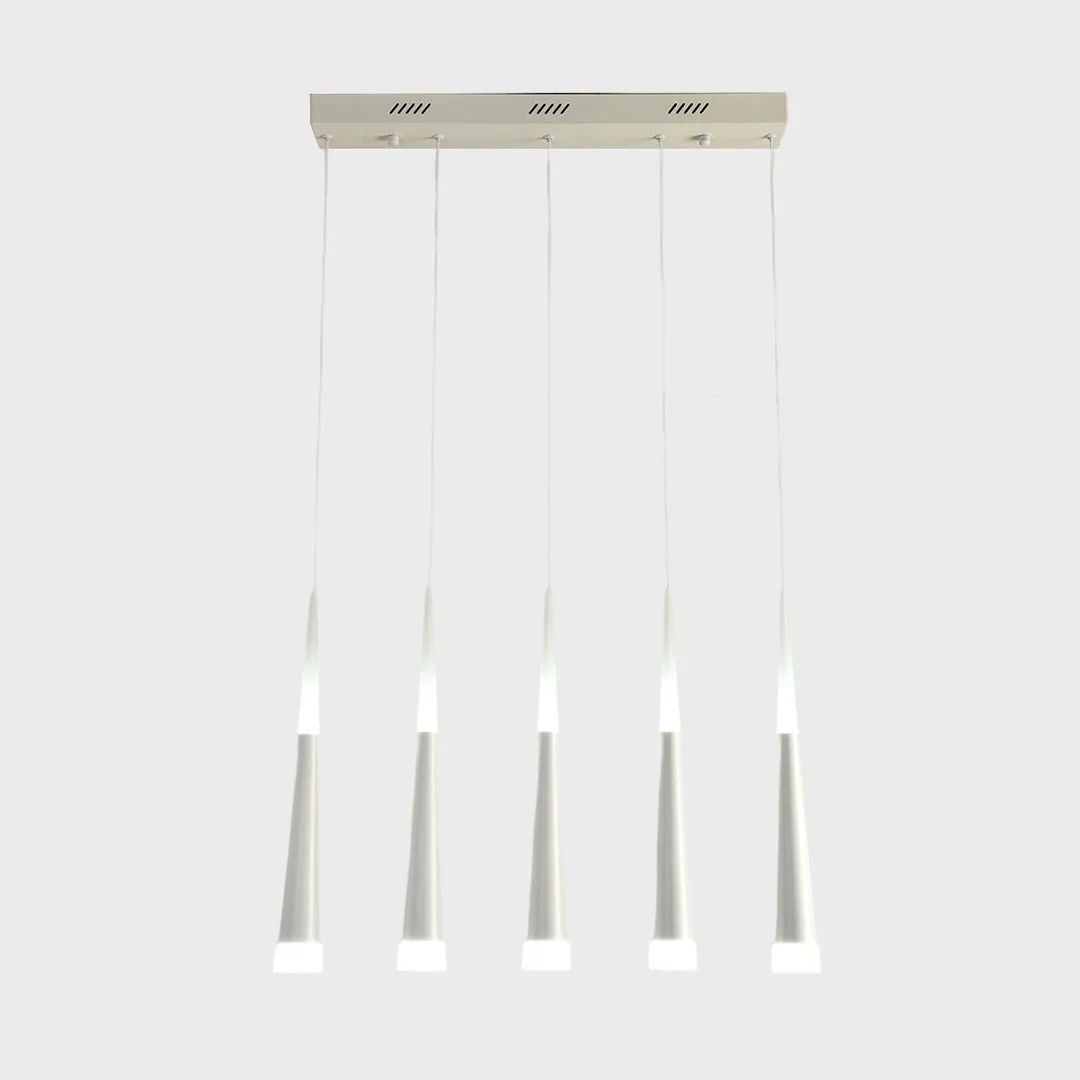 Tronic 5-Light White LED Pendant Light with Adjustable Color Temperature