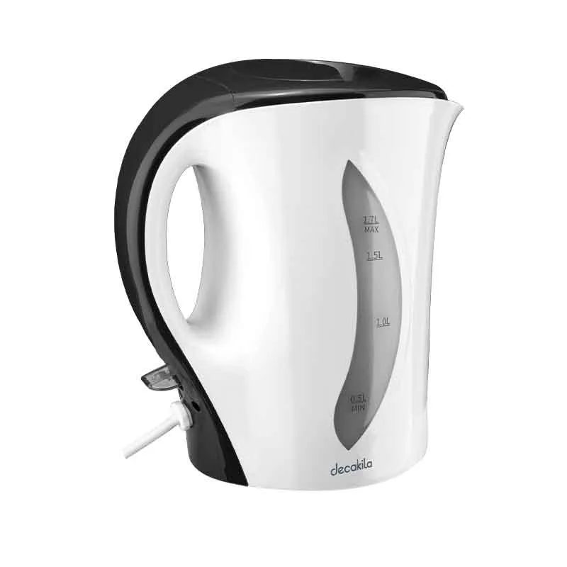 Decakila Kettle 1.7L Electric Jug 2200W Plastic Automatic Shut-Off Boil Dry Protection With Detachable Filter In Spout Cord-Storage & Anti-Slip Feet Design KEKT027W
