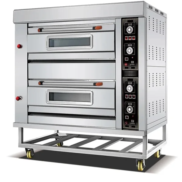 Commercial Gas Deck Oven 2-Deck 6-Tray, 20400C High-Capacity Control, Industrial Stainless Steel Pizza & Bread Oven HGO-26