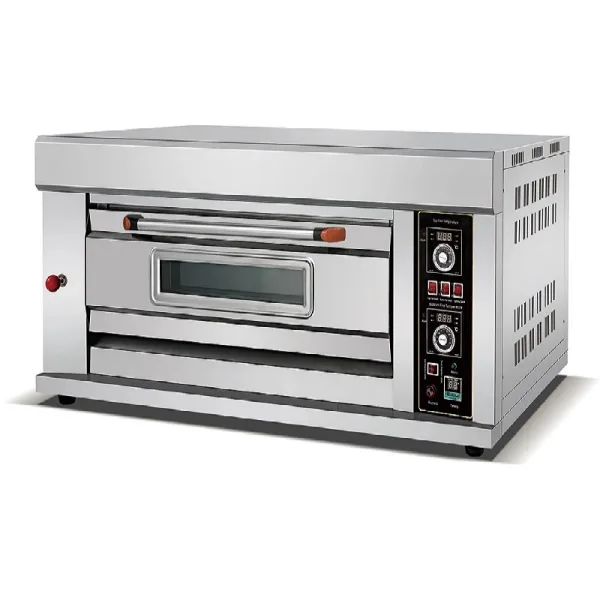 Commercial Gas Deck Oven 1-Deck 1-Tray, 20-400C Manual Temperature Control, Industrial Stainless Steel Pizza & Bread Oven HGO-11