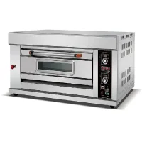 Commercial Gas Deck Oven 1-Deck 1-Tray, 20-400C Manual Temperature Control, Industrial Stainless Steel Pizza & Bread Oven HGO-11