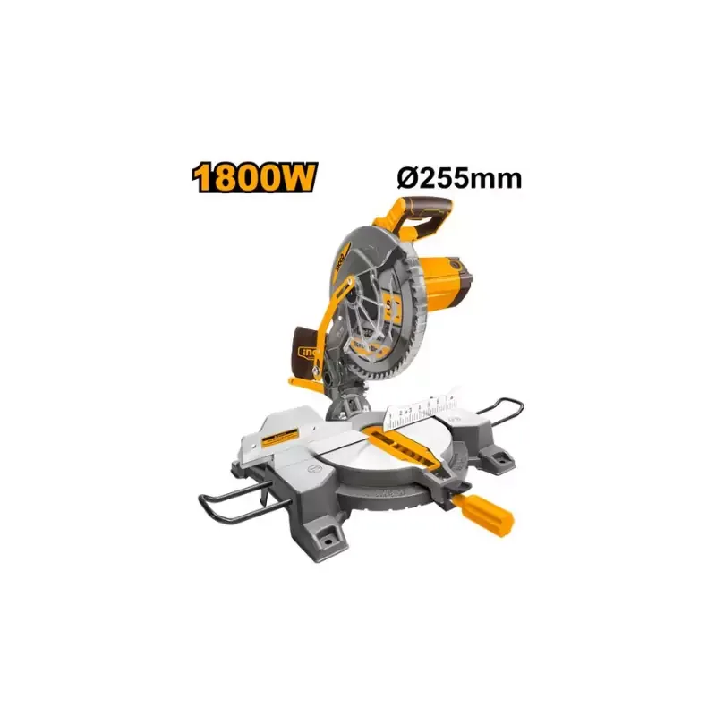 Ingco Mitre Saw 255mm 1800W with Carbon Brush, Extension Bars, TCT Blade & Dust Bag BMS18007