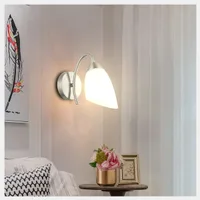 Tronic Modern Wall Light Fixture with Frosted Glass Shade Silver Metal Finish
