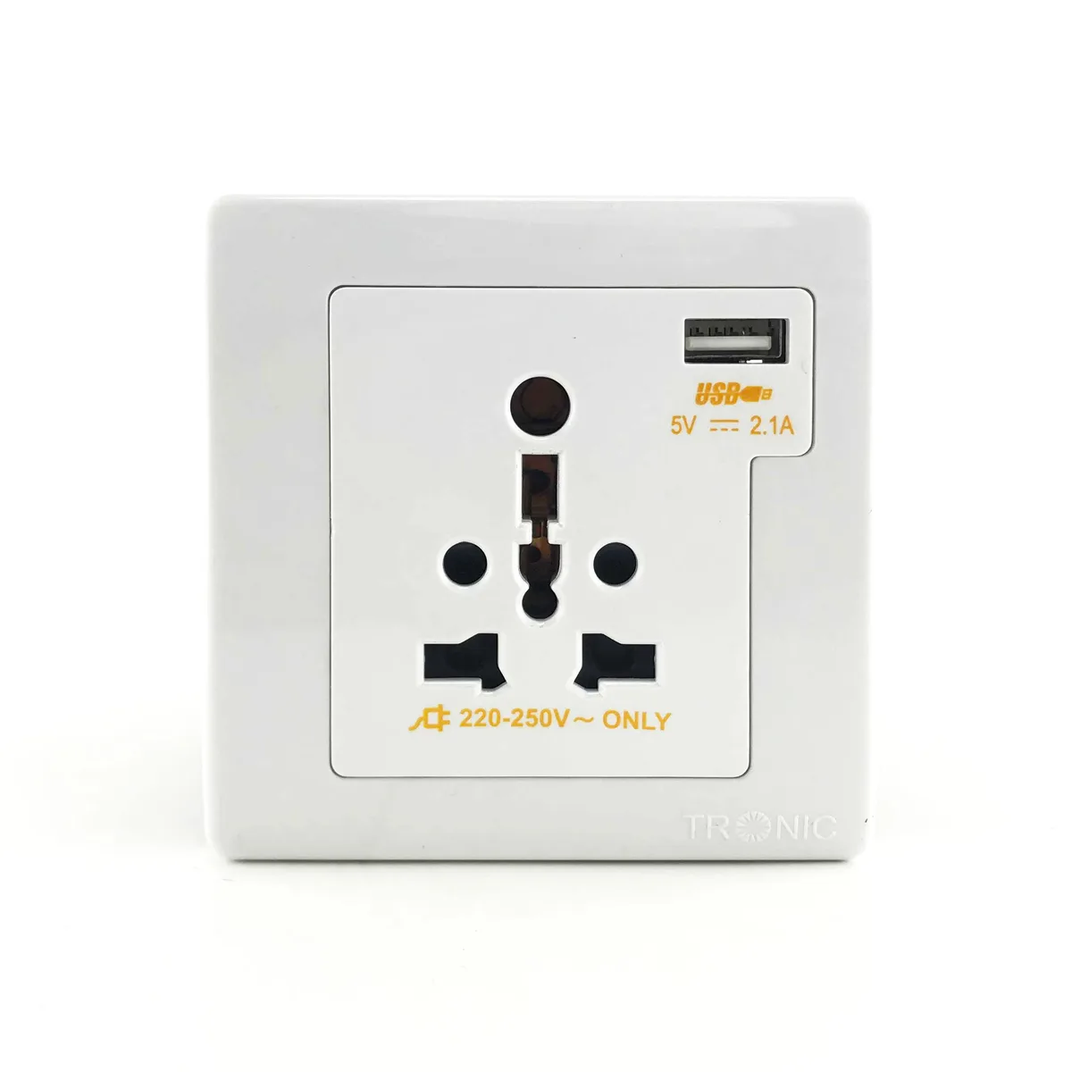 Tronic Single Universal Switch Socket With USB