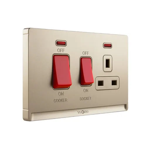 Tronic Gold Cooker Control Unit - 45A Switch + 13A Socket with Neon