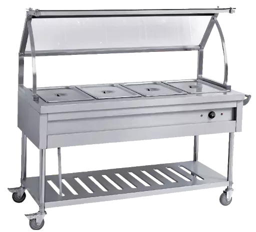 Nadstar Trolley With Glass Top 4 Pan - HBW-4G