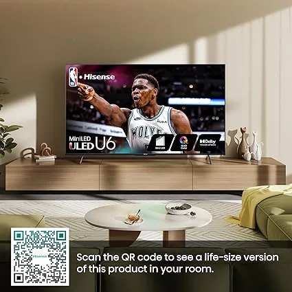 Hisense 65" ULED 4K Smart TV - Mini-LED, Dolby Vision HDR 10+, Dolby Atmos, Voice Control, Google TV, 65U6N-PRO.