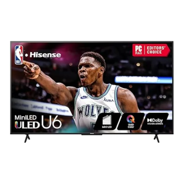 Hisense 65" ULED 4K Smart TV - Mini-LED, Dolby Vision HDR 10+, Dolby Atmos, Voice Control, Google TV, 65U6N-PRO.