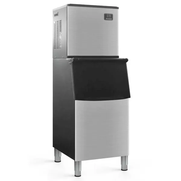 Commercial Electric Industrial Ice Cube Maker, 150kg/Day High-Capacity Split Ice Machine, Professional 100kg Large Storage Ice Maker WG-KK300H
