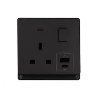 Tronic Single Socket with USB-A & Type-C - Black Finish